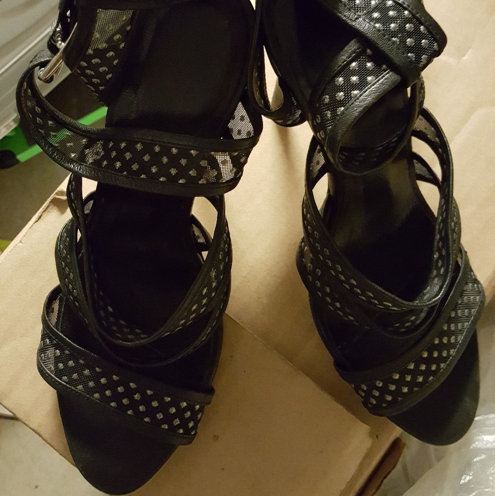 Loeffler Randall Paige black mesh sandal